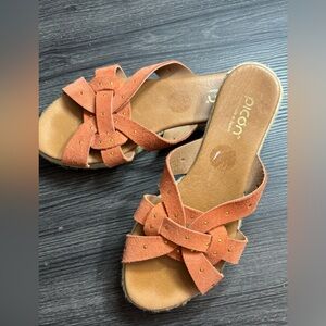 PICON  Women's 8 Leather Sandals Suede Studded Espadrille Shoes Made in Spain